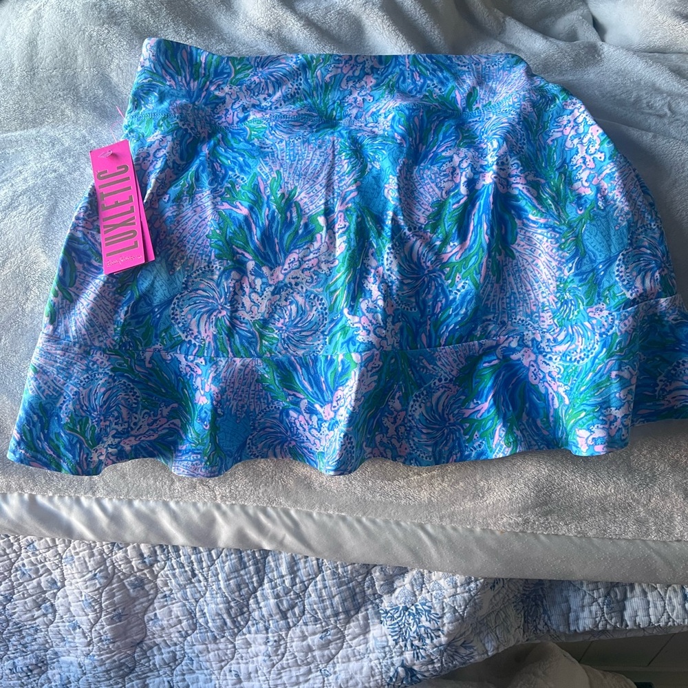 Lilly Pulitzer Blue and Green Mini Skort